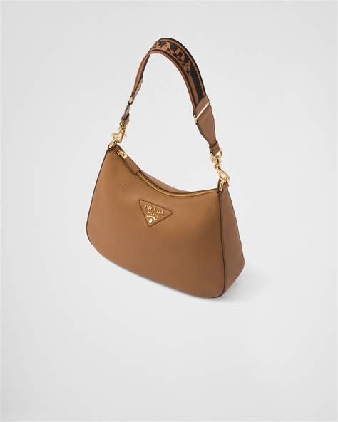 prada soft grain bag|Caramel Medium Leather Handbag .